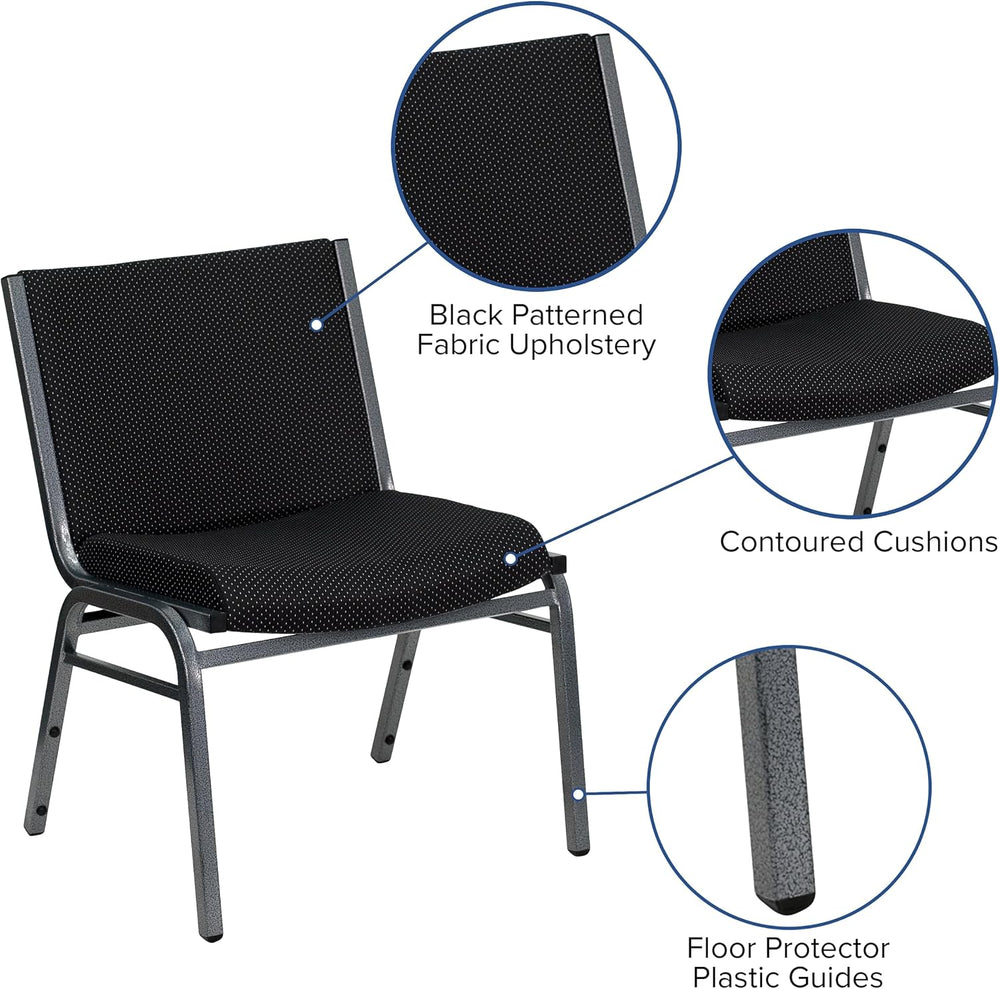 Flash Furniture Hercules Big & Tall Fabric Stack Chair, Black
