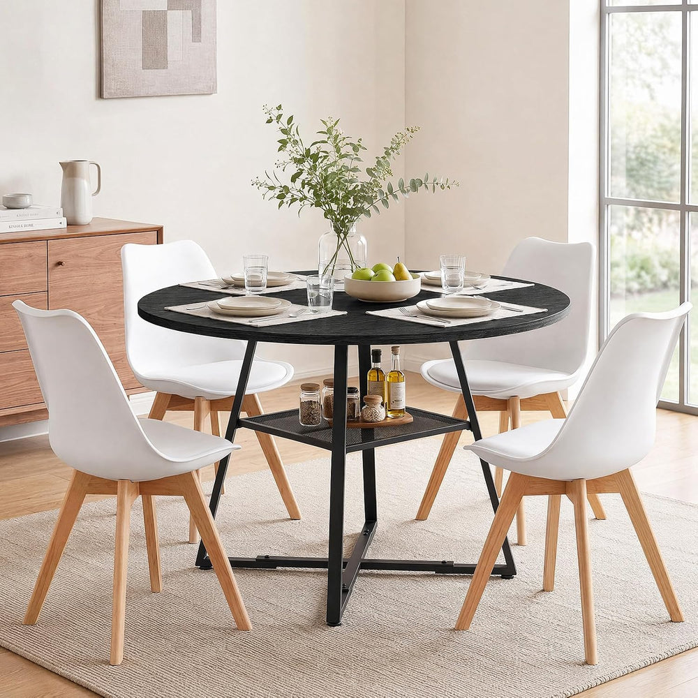 47in Round Dining Table Set for 4, Kitchen Table with Chairs