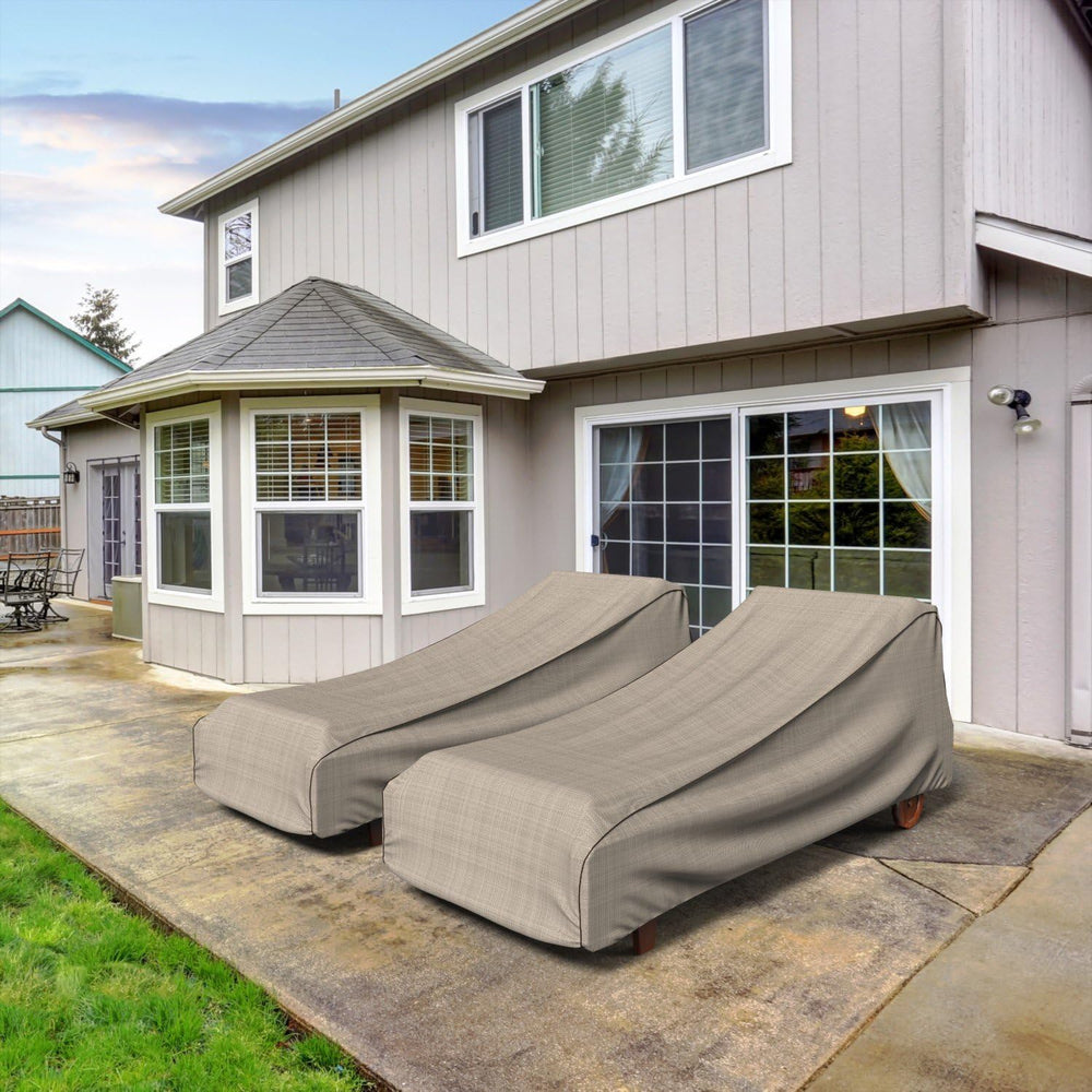 Budge English Garden Patio Double Chaise Lounge Cover, Large, 2-Pack