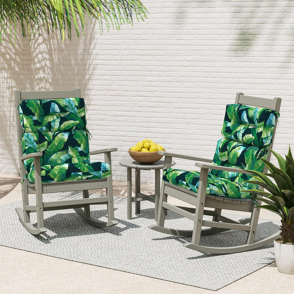 Outdoor High Back Chair Cushions Set of 2, Water-Resistant Chair Cushions for...