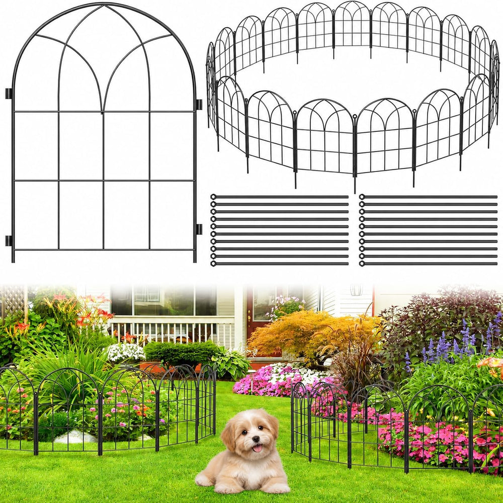 Decorative Garden Fence,10.5 ftx 15.66"H Rustproof No Dig Flower Bed Border
