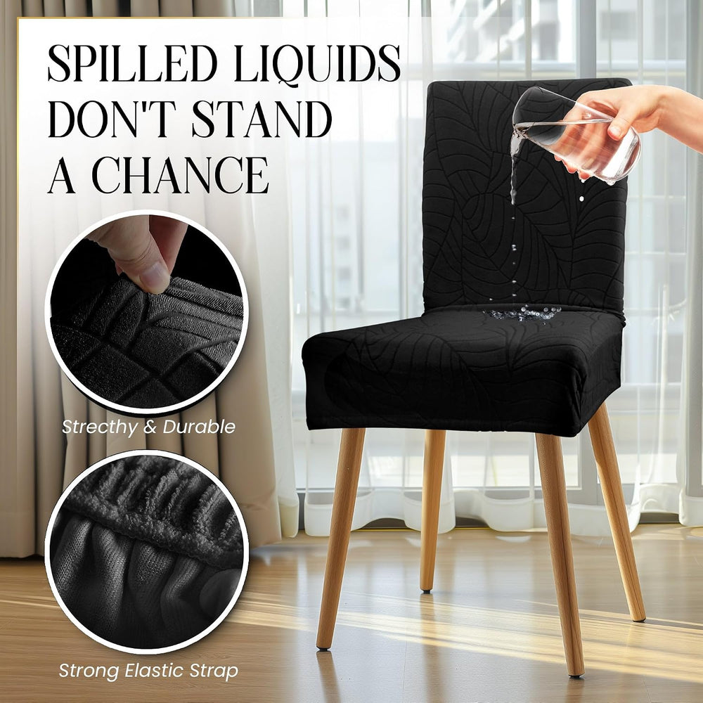 Waterproof Dining Chair Covers Set of 6 - 3 Layers Thick Fabric Parsons Chair...