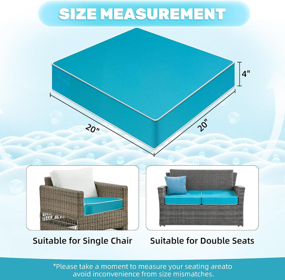 2 Pack Outdoor Chair Cushion 20" X 20" X 4", Waterproof Outdoo...