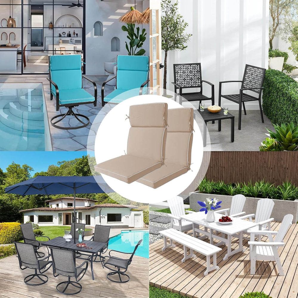 Outdoor Patio Chair Cushions Set of 2, Water Resistant Adirondack Chair Cushi...