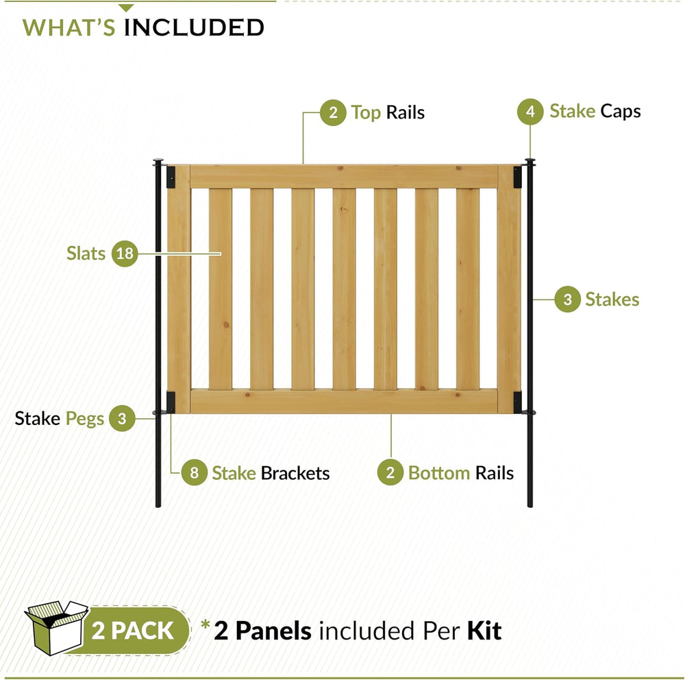 Zippity Newberry Yard Fence, Cedar Wood DIY No Dig Kit