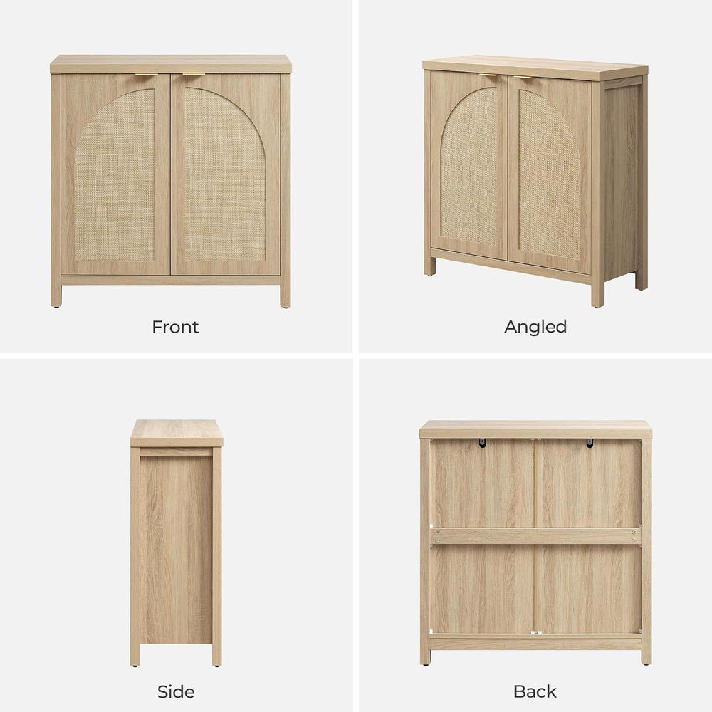 SICOTAS 102" Rattan Sideboard Buffet Cabinet with Storage Credenza Set of 3