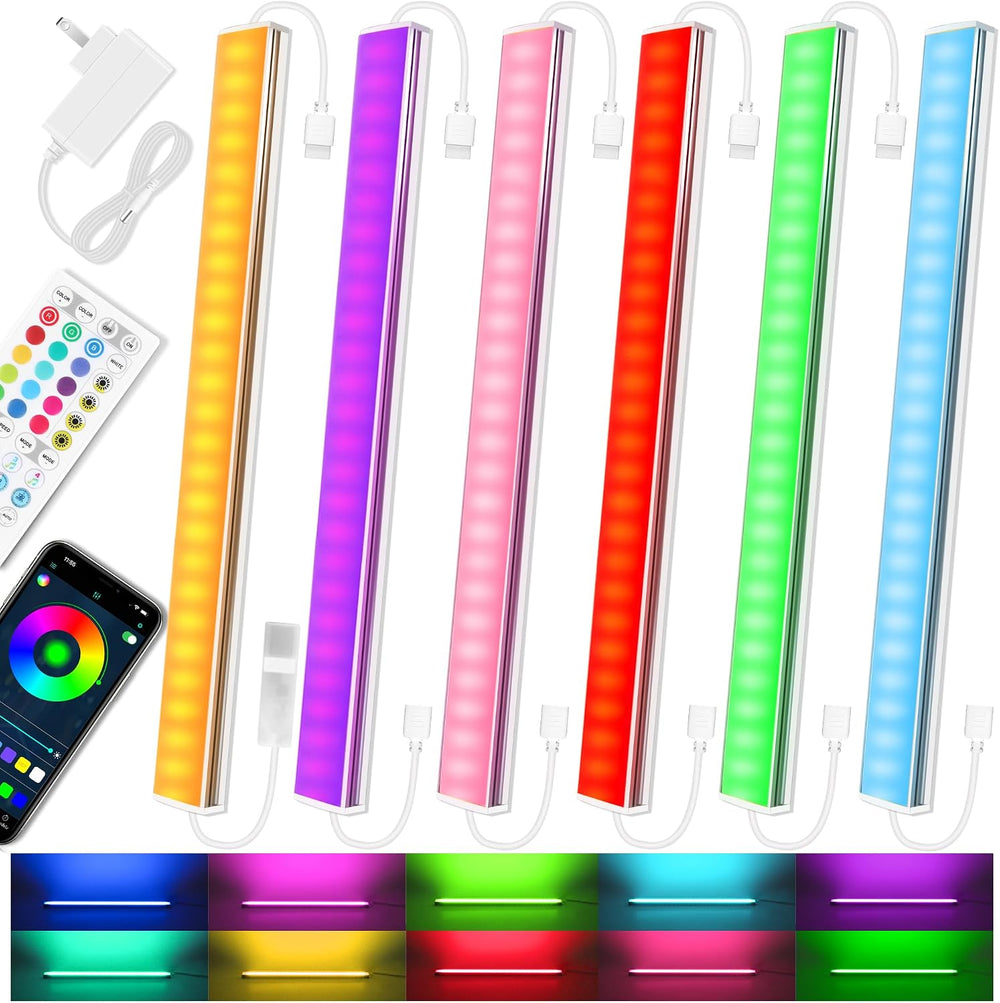 Benreom 6 Pack RGB Under Cabinet Lights with App and Remote Control