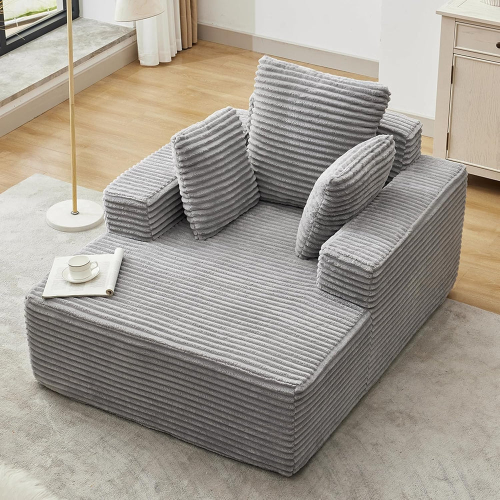 Boneless Couch Chaise Lounge Chair, 54" Oversized Cloud Sofa with Deep S...