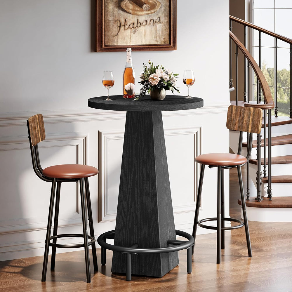 Tribesigns Bistro Pub Table, 37.4" High Round Bar Table for Small Bars