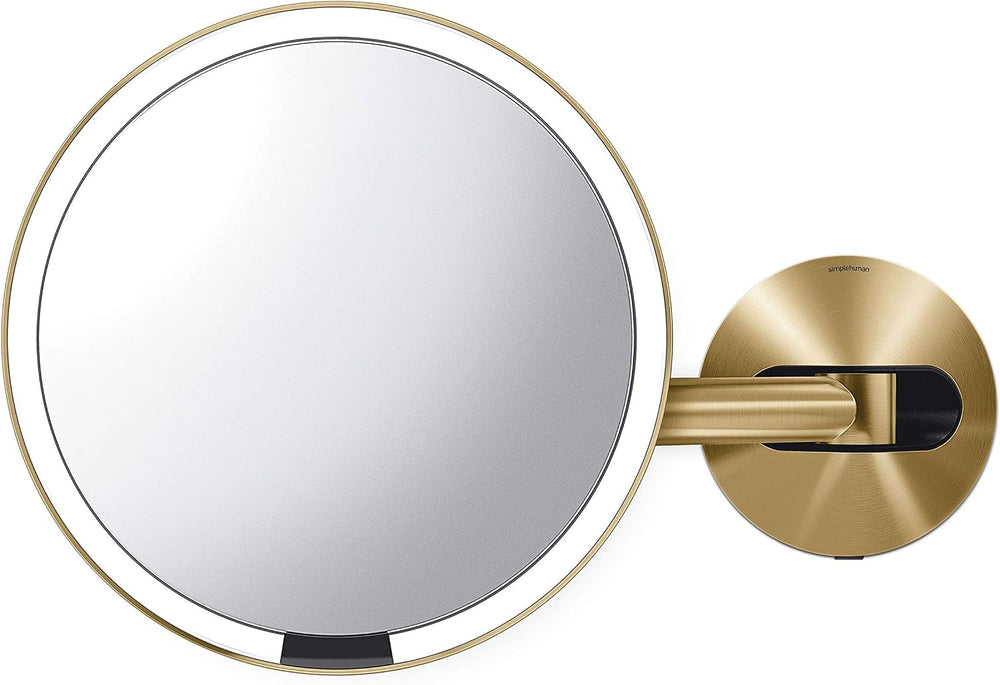 simplehuman Sensor Mirror, Wall Mount Makeup Mirror with Light, 8" Round...