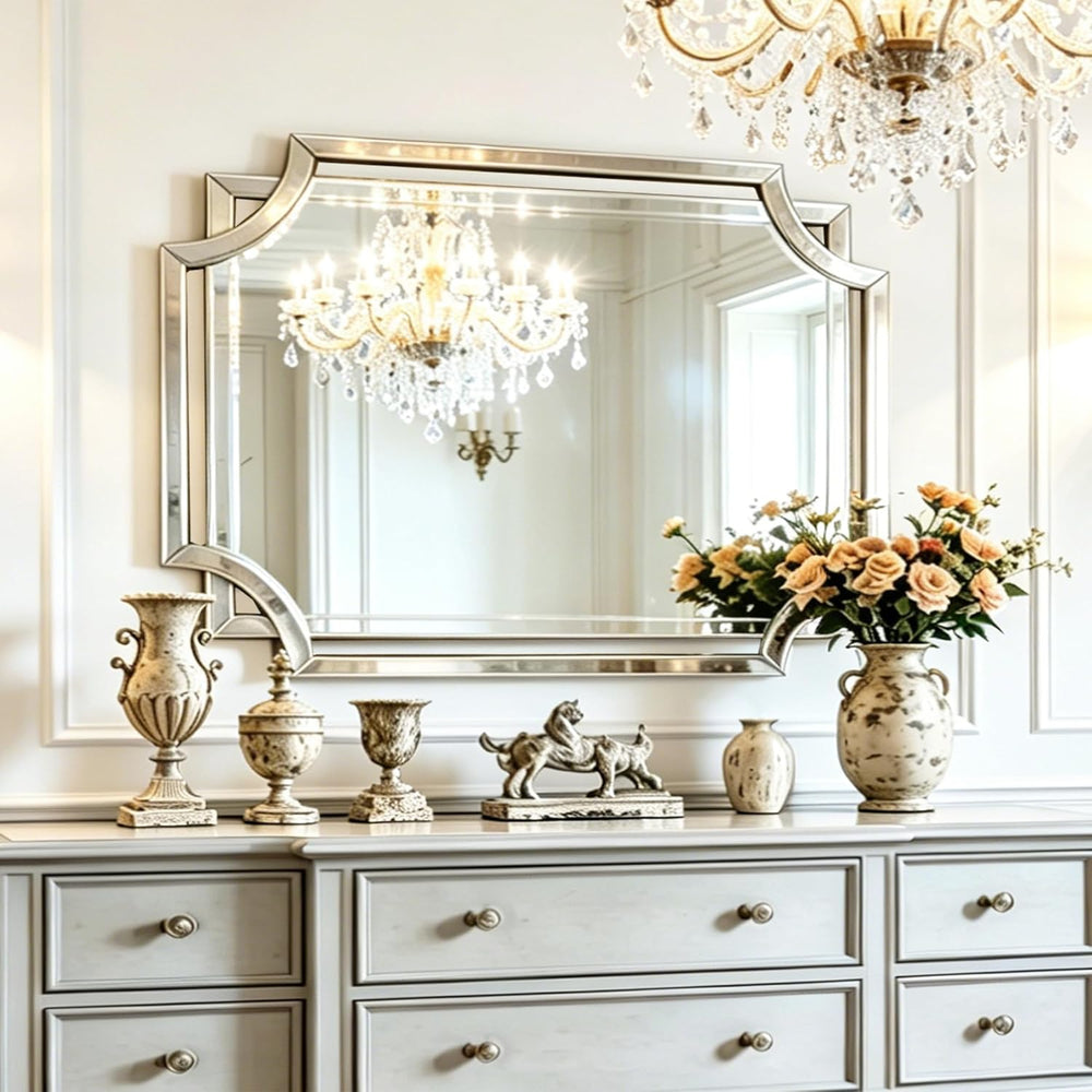 Chende 36"x47" Large Mirror for Wall, Elegant Rectangular Decorativ...