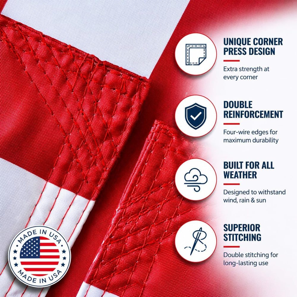 Double-Sided Three-Layer American Flag 3x5 Feet High Toughness Nylon Version,...