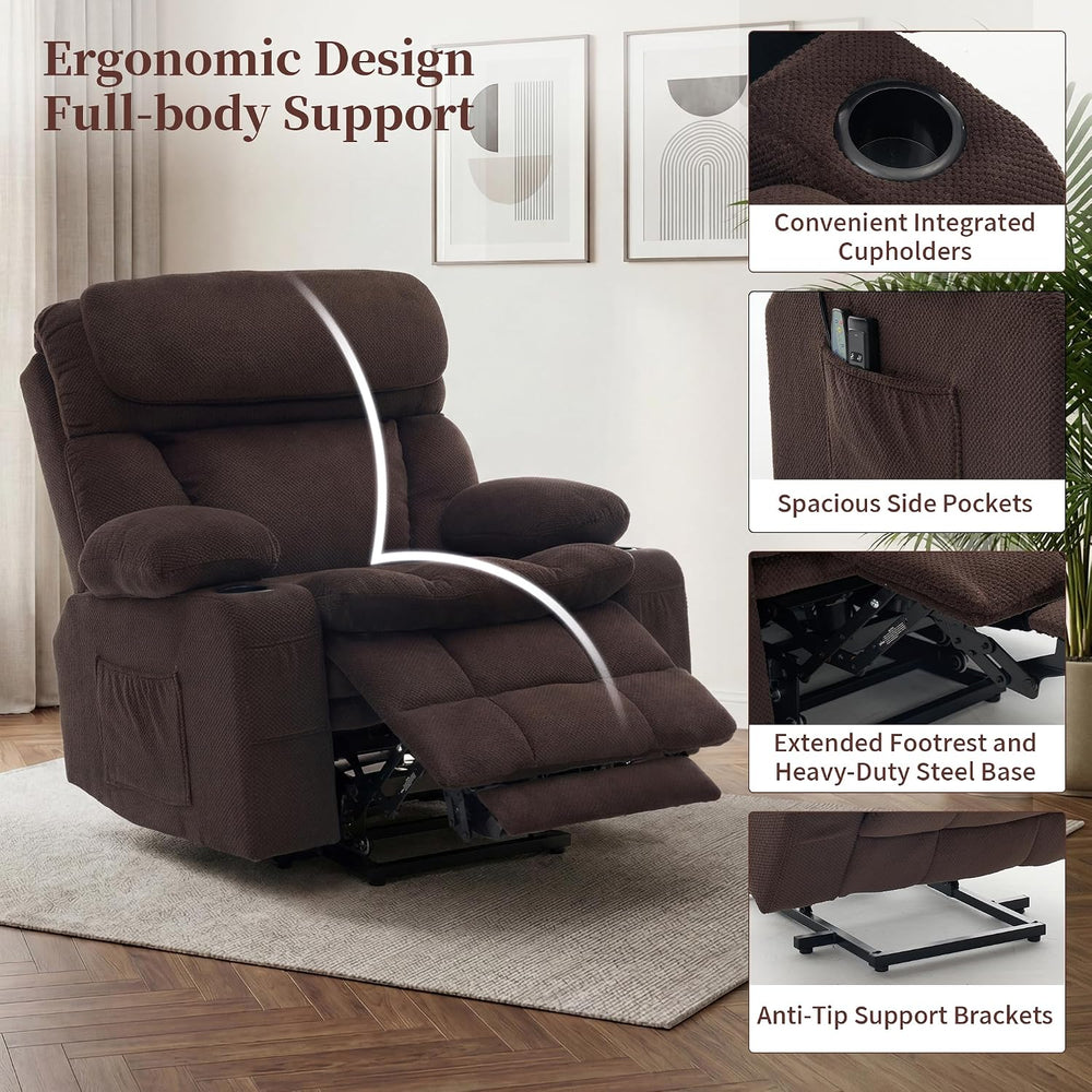 Oversized Dual Motor Power Lift Recliner for Elderly