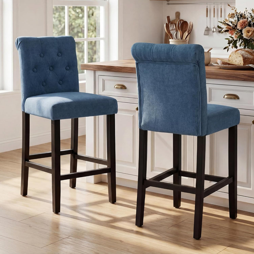 LSSBOUGHT 24 Inches Upholstered Counter Stools, Bar Stools Set of 2, Fabric C...