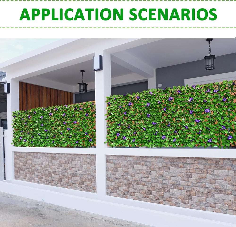 Expandable Fence Privacy Screen for Balcony Patio Outdoor,Decorative Faux Ivy...