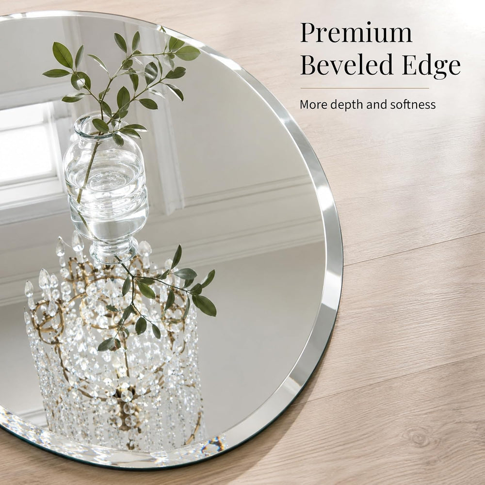 20x28 Inch Oval Frameless Beveled Wall Mirror for Bathroom Vanity
