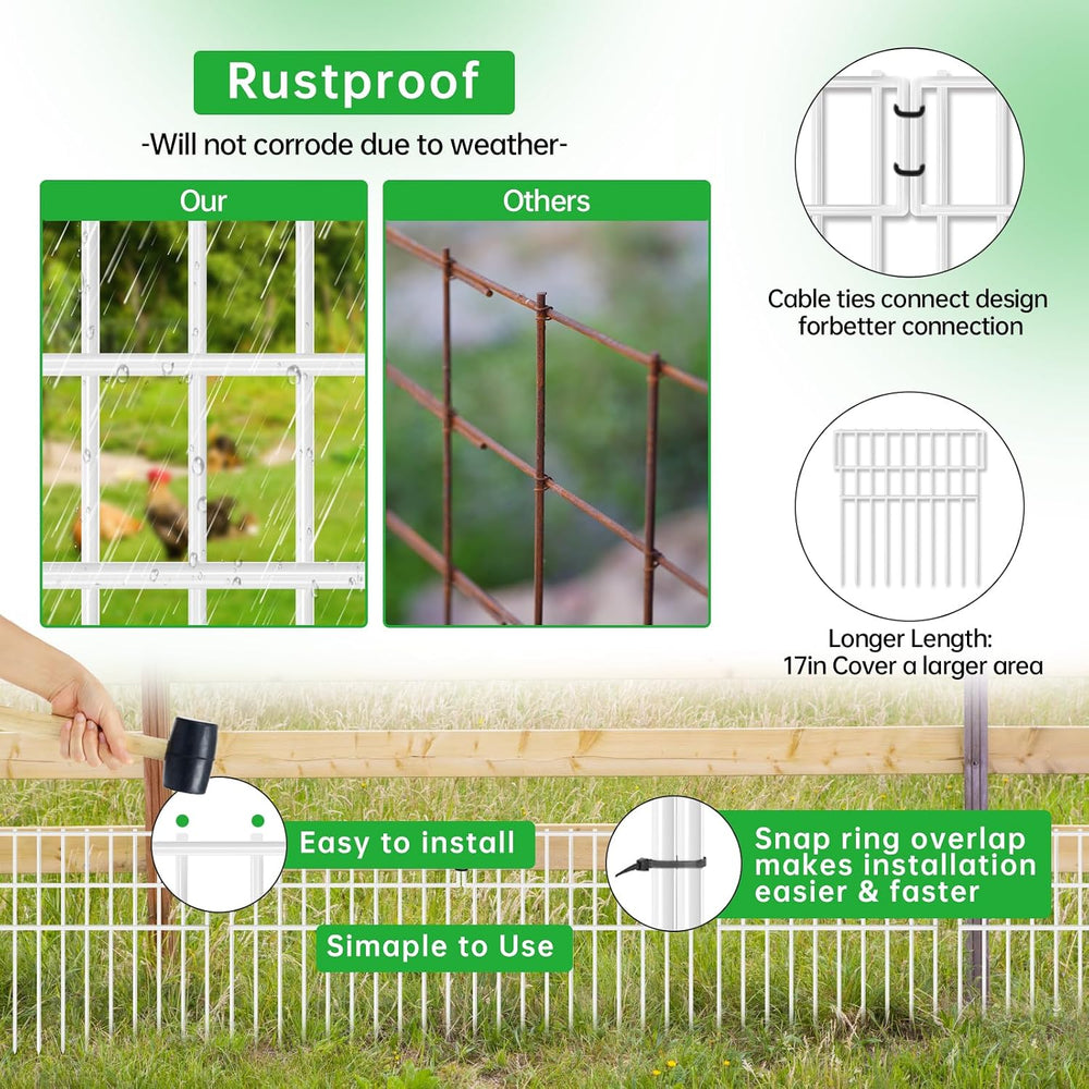 39.5ft(L) X 13in(H) Animal Barrier Fence, 28 Panels No Dig Fence for Dogs, 1....