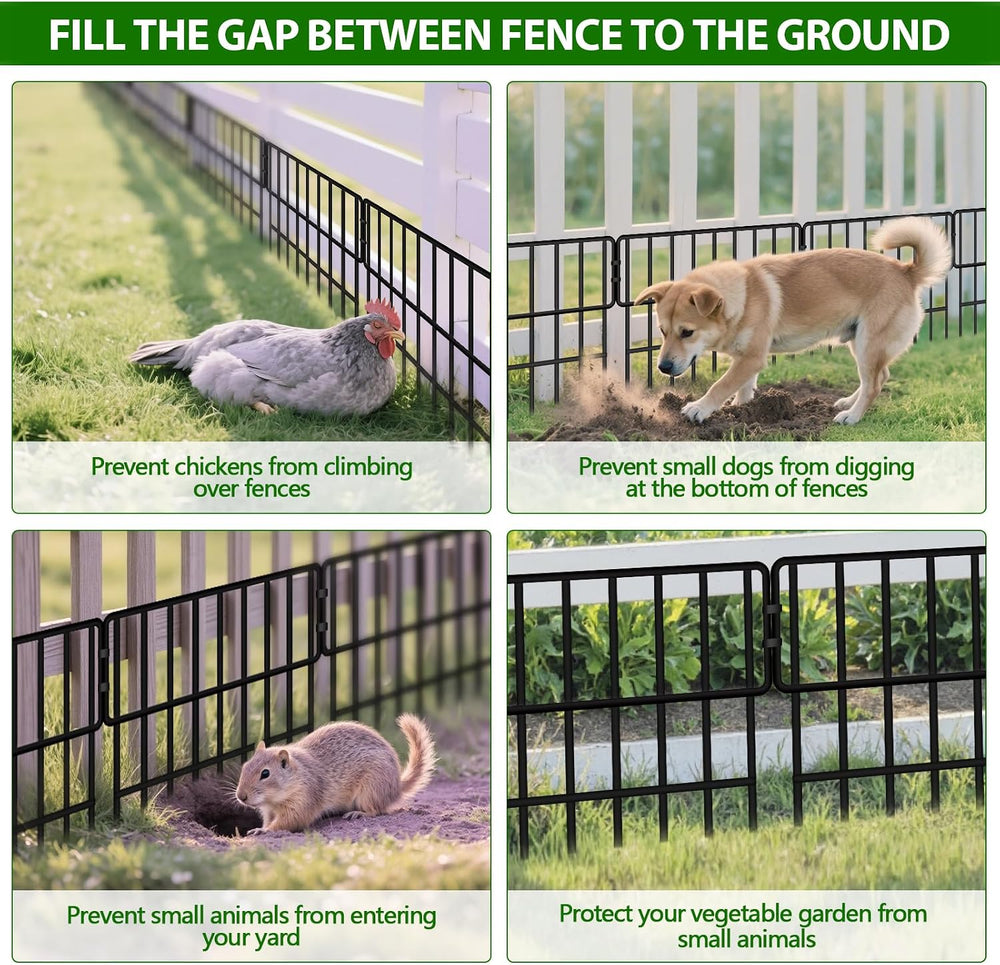 ULIOK 38 Panels Animal Barrier Fence, No Dig Fence 41.1ft(L) x12in(H), Garden...