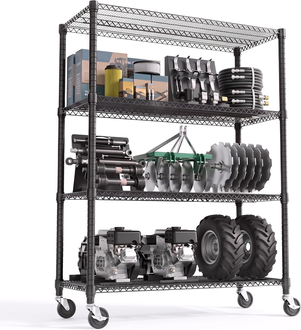 M MZG 2640LBS 53.1" W 4 Tiers Shelf Steel Storage Shelves Shelving Unit ...