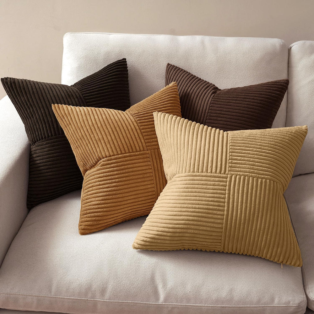 MIULEE Boho Decorative Throw Pillow Covers 20x20 Set of 4 Farmhouse Neutral C...
