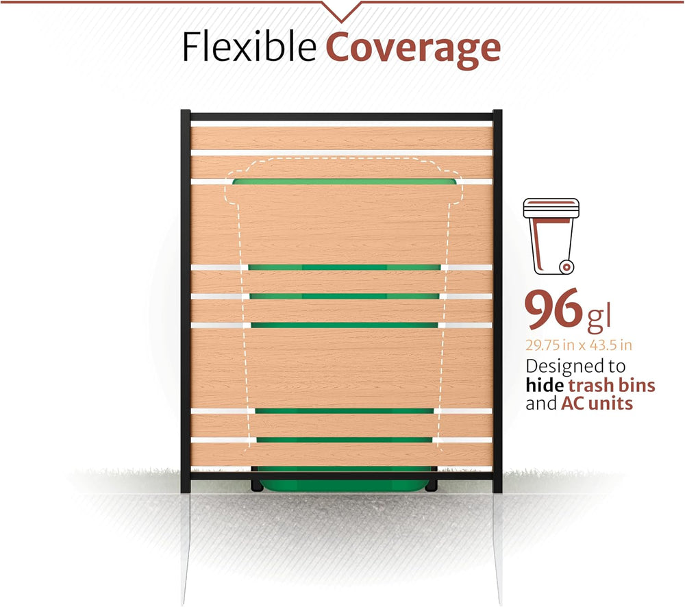 Enclo Vienna Privacy Screen, Cedar Vinyl DIY No Dig Kit