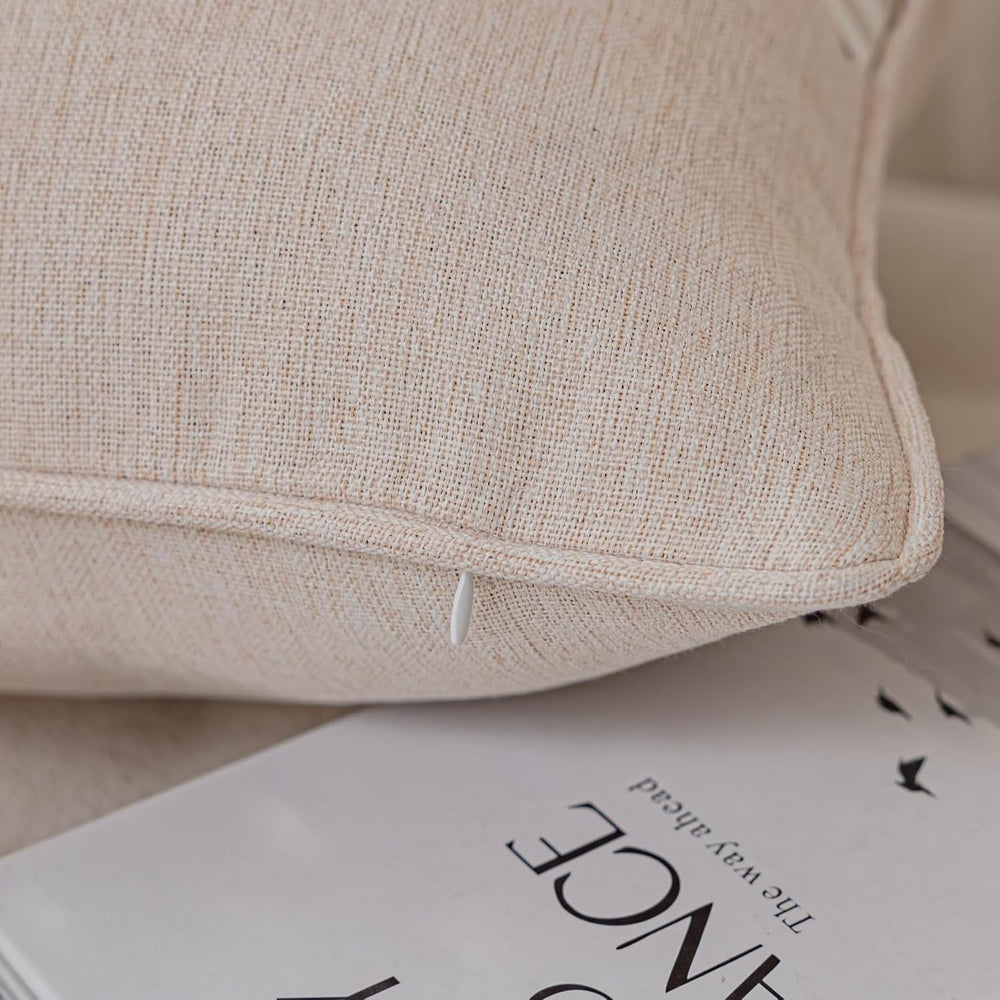 VisionaryHomeDesign Throw Pillow Case, Soft Beige, 18 x 18 Inches