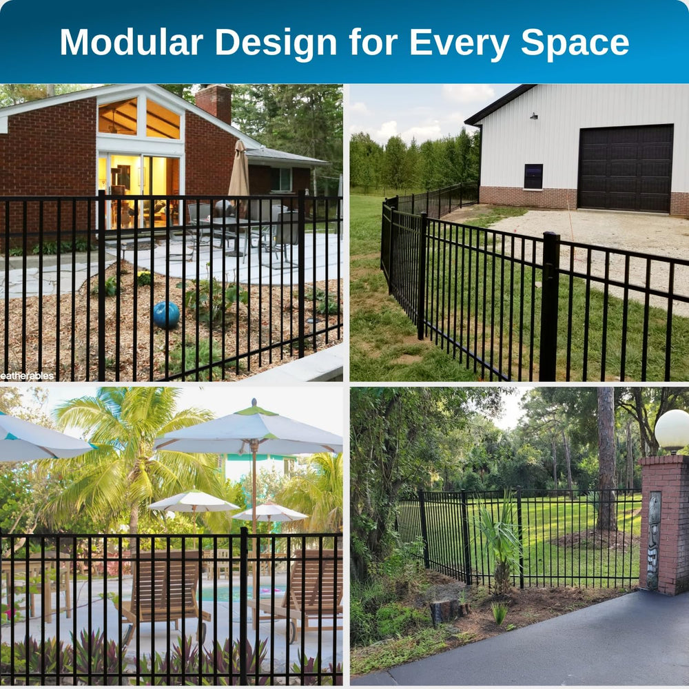 Weatherables Livingston Aluminum Fence Kit – DIY Kit for Backyard and Garden ...