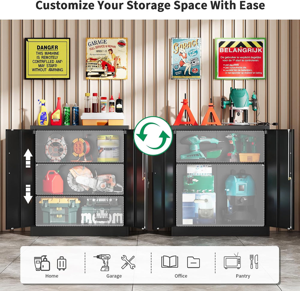 Metal Garage Storage Cabinet, Durable Metal Storage Solution