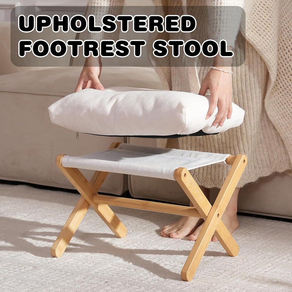 Baveke Foldable Ottoman Foot Rest for Chair, Small Foot Stools Ottoman for Ho...