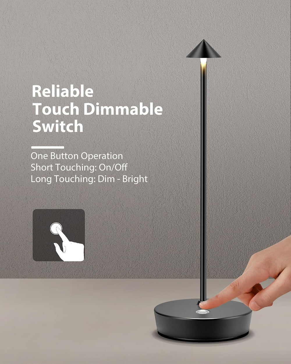 LED Cordless Rechargeable 6000mAh Battery Outdoor Table Lamp