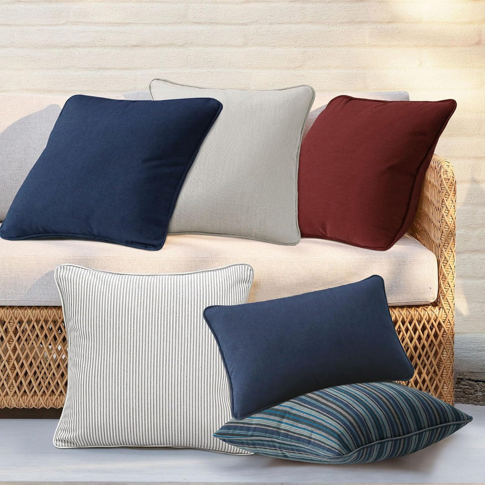 Sunbrella Decorative Outdoor Water Repellent Throw Pillows with Inserts, Set ...