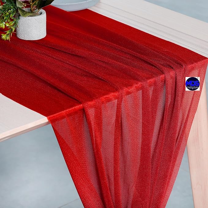 MDS Halloween Chiffon Table Runner - 5 Pack, 29 x 120 Inches, 10ft Each - She...