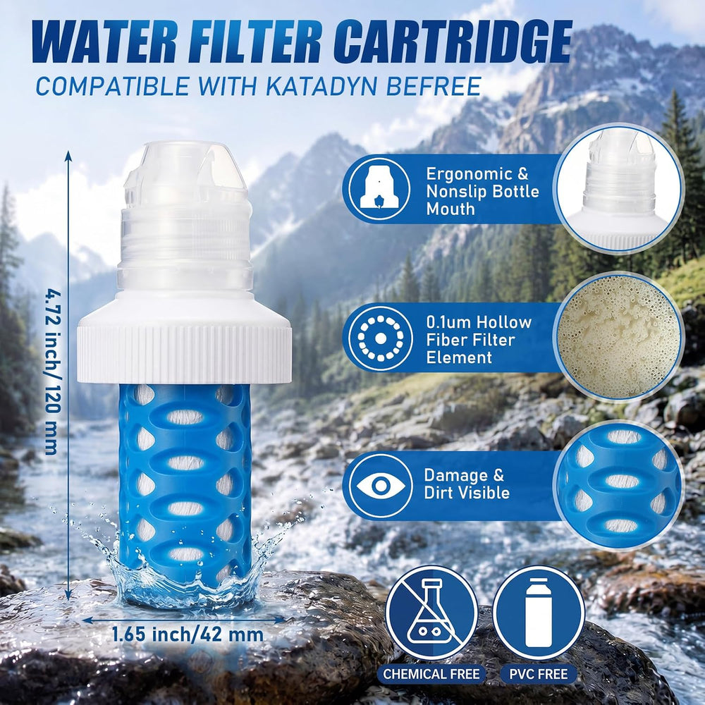 Hushee 1 Pcs Water Filter Cartridge Compatible with Katadyn Befree Bottles