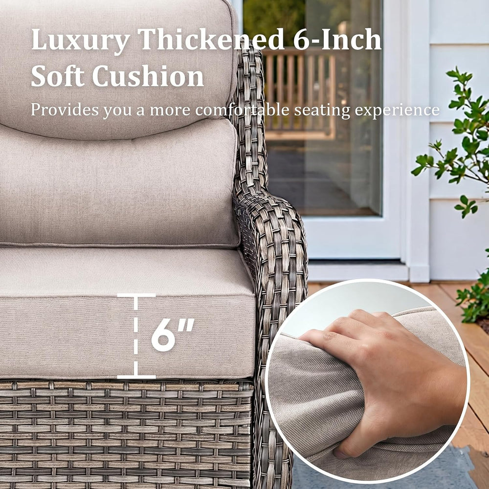 Luxury Outdoor Swivel Rocker Patio Chairs Set of 2 with 6-Inch Thick Cushions...