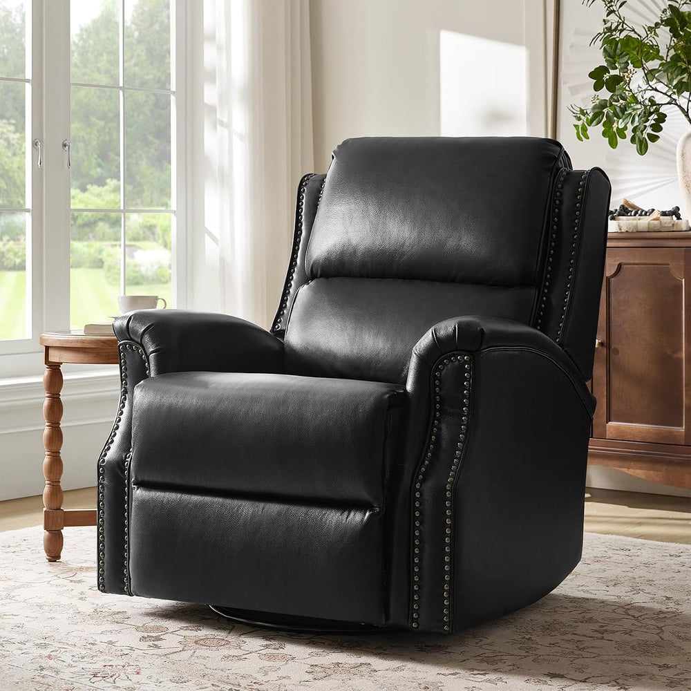 HULALA HOME Swivel Rocking Recliner, Black