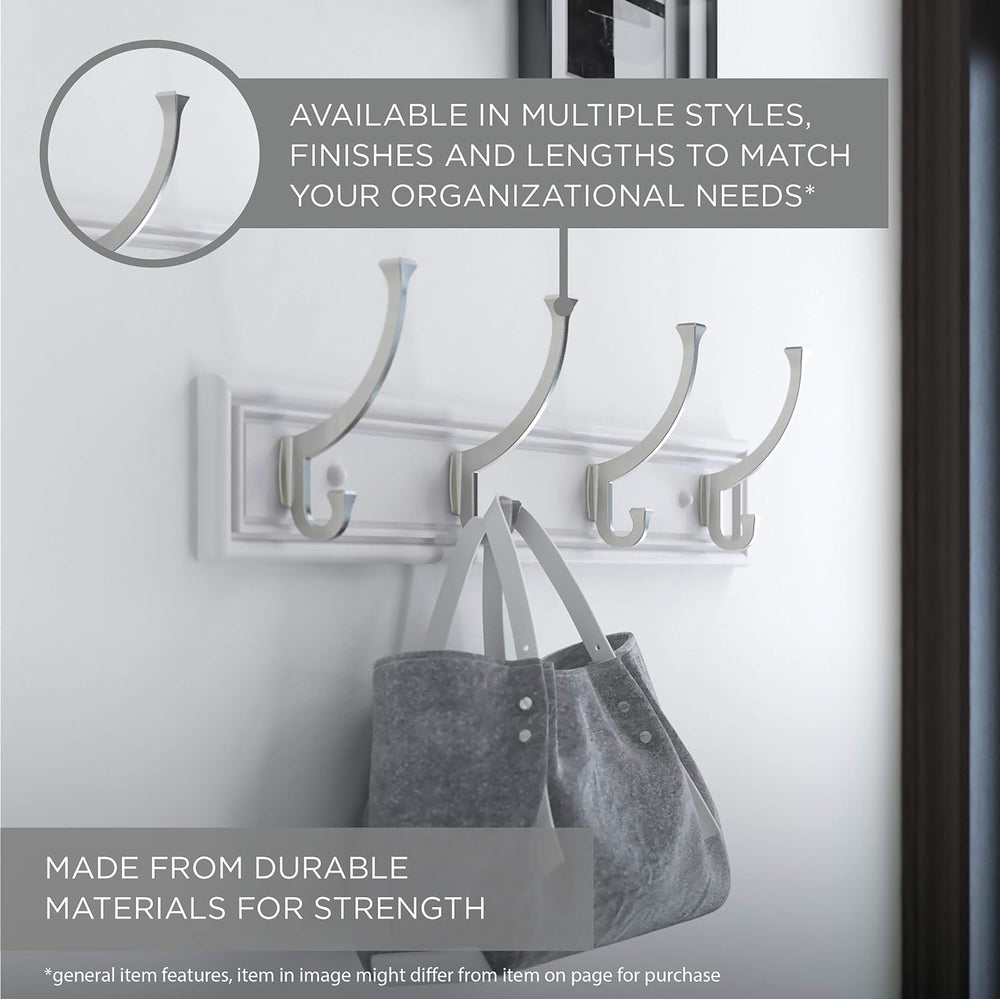 Liberty Hardware 129848 Wall Mounted Coat Rack with 5 Decorative Hooks, 27-In...