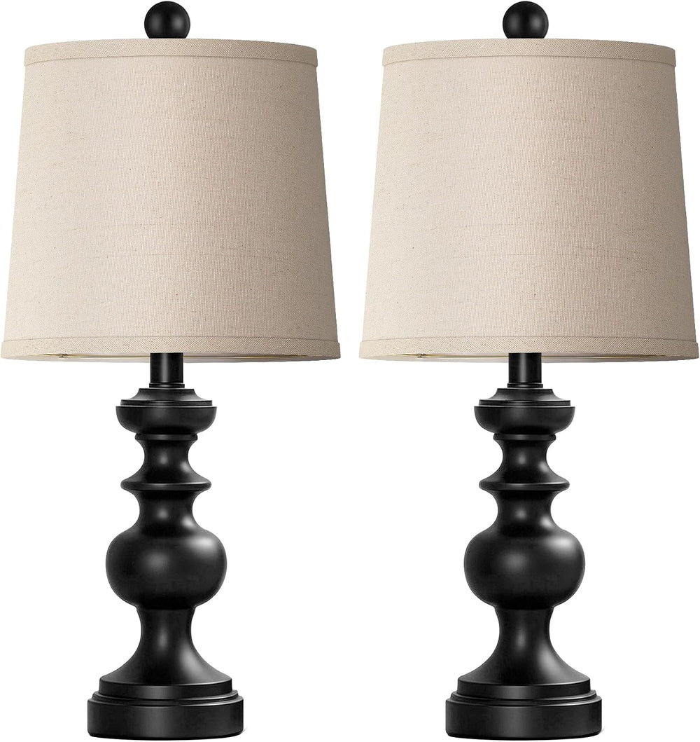 PARTPHONER Farmhouse Table Lamp Set of 2, Rustic Table Lamps for Living Room ...