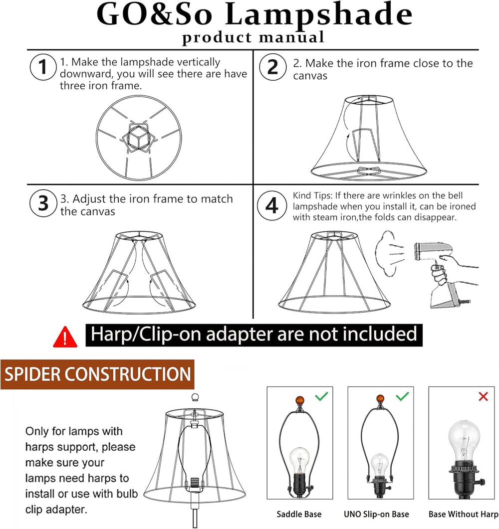 GO&SO Square Lamp Shade for Table Lamps,6.5"x13.2"Dx10.6"H...