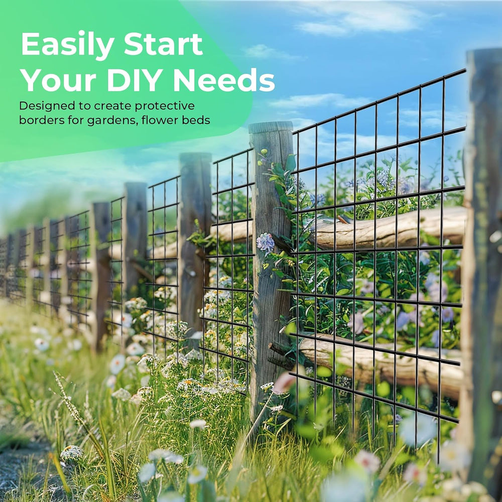 Garden Fence Black PVC Coated Welded Wire Fencing 24 Inch x 100 Foot, 2 Inch ...