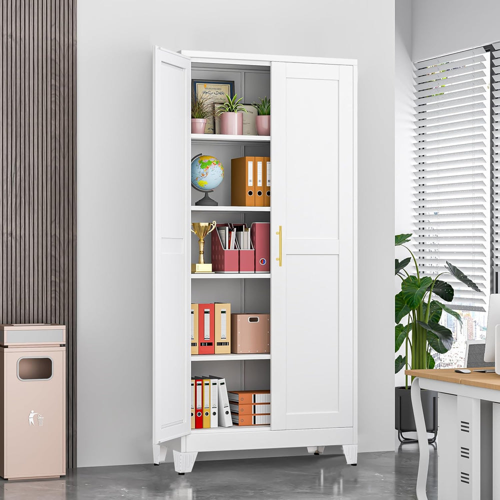 GAIOUS 71" Tall Metal Storage Cabinet with 2 Doors and 4 Adjustable Shelves