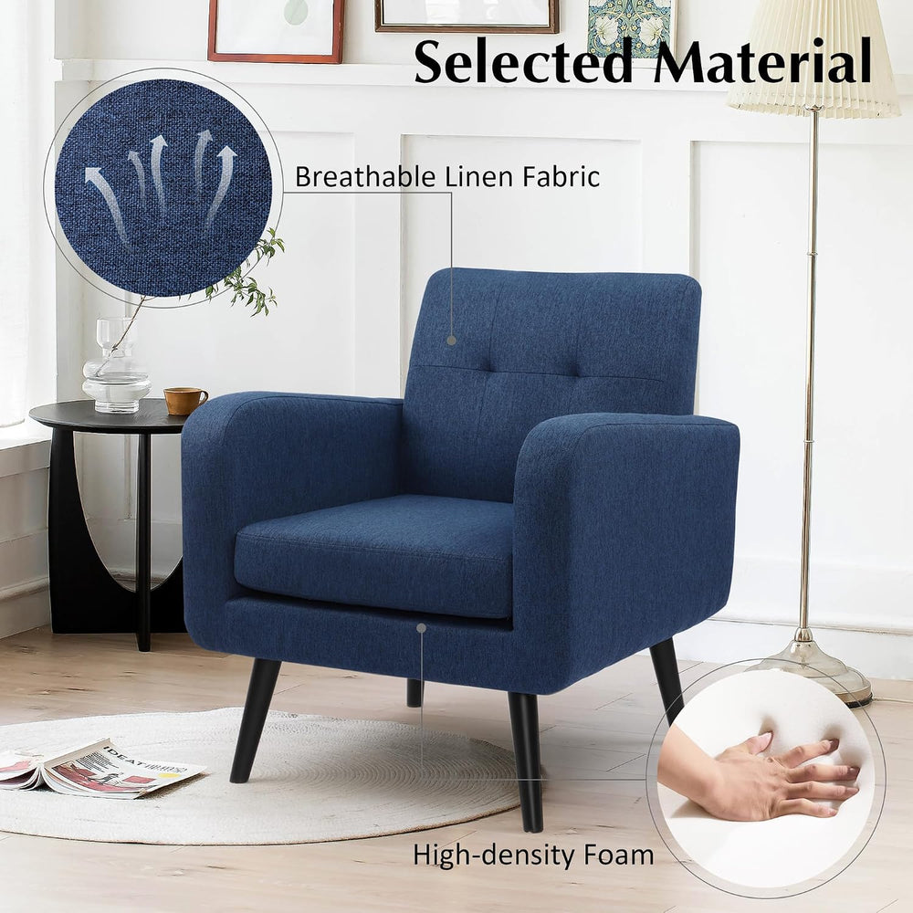 LSSPAID Modern Accent Chairs, Upholstered Fabric Cozy Armchairs, Living Room ...