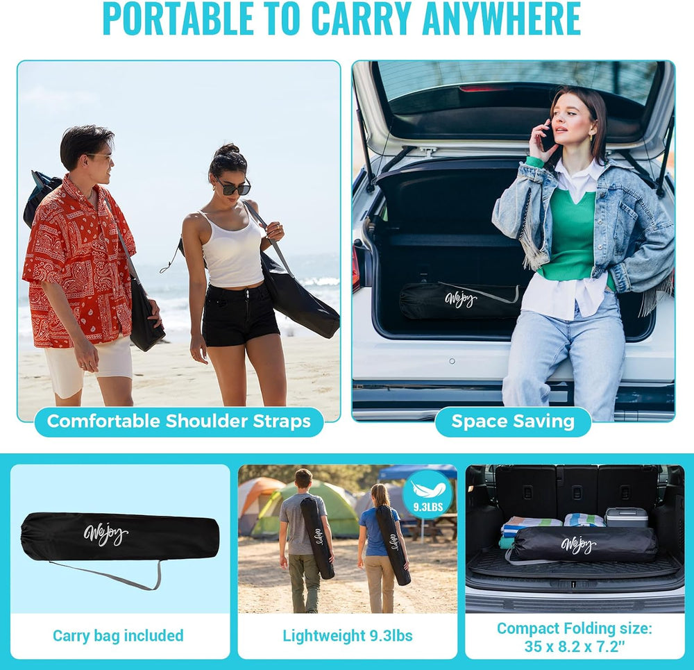 #WEJOY 2-in-1 Reclining Camping Chair with Footrest for Adults