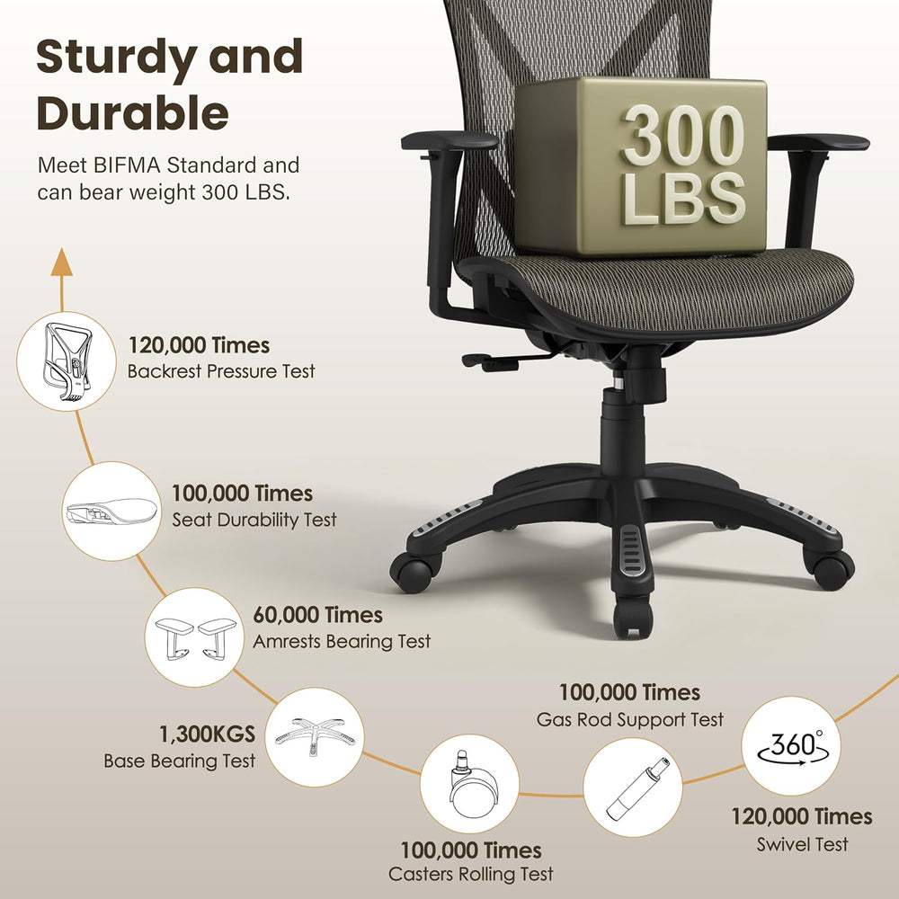 Ergonomic Office Chair, Mesh Computer Desk Chairs with BIFMA X5.1 Certified, ...
