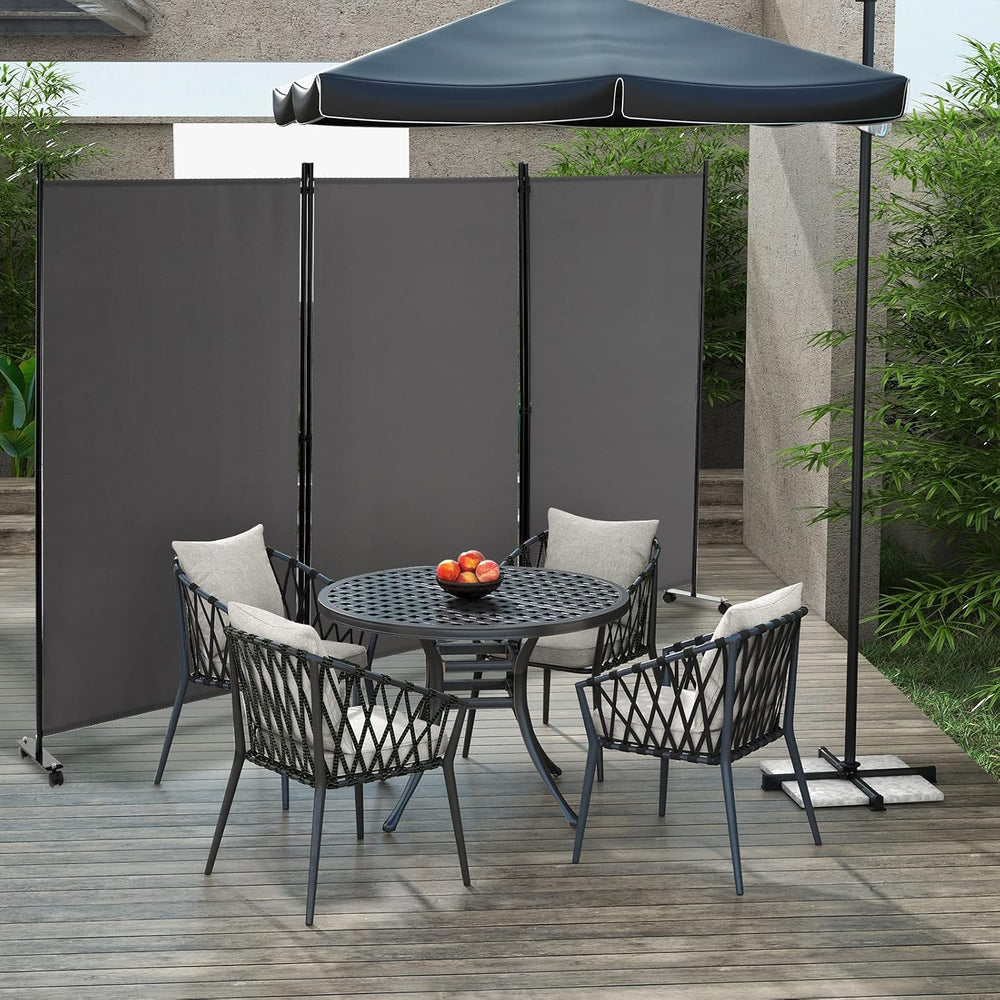 LDAILY 3 Panels Folding Privacy Screen, 6FT Rolling Room Divider