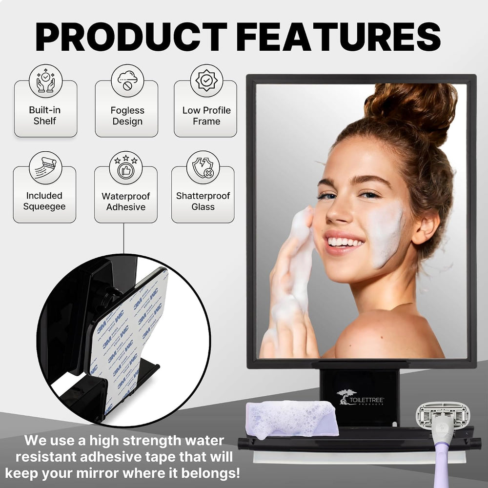 ToiletTree Products Fogless Shower Mirror - Anti-Fog Mirror - Adjustable Shav...