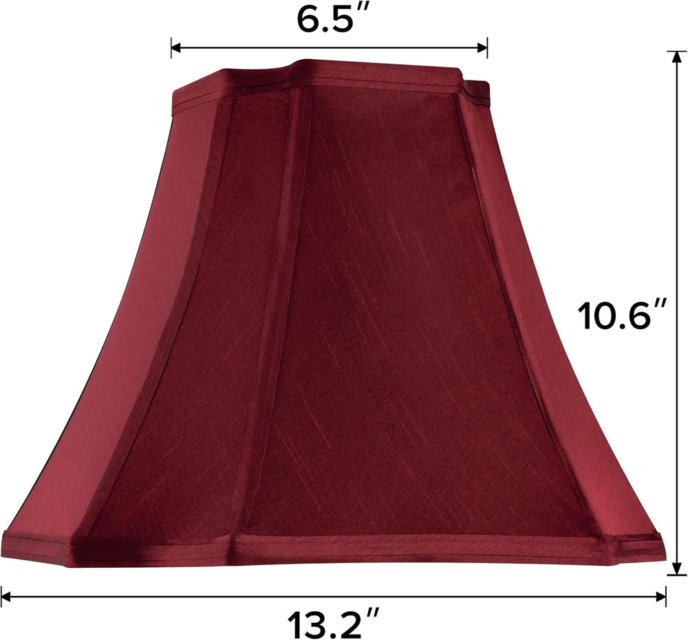 GO&SO Medium Burgundy Lampshade,Square Cut Corner Shade,6.5"x13.2&qu...