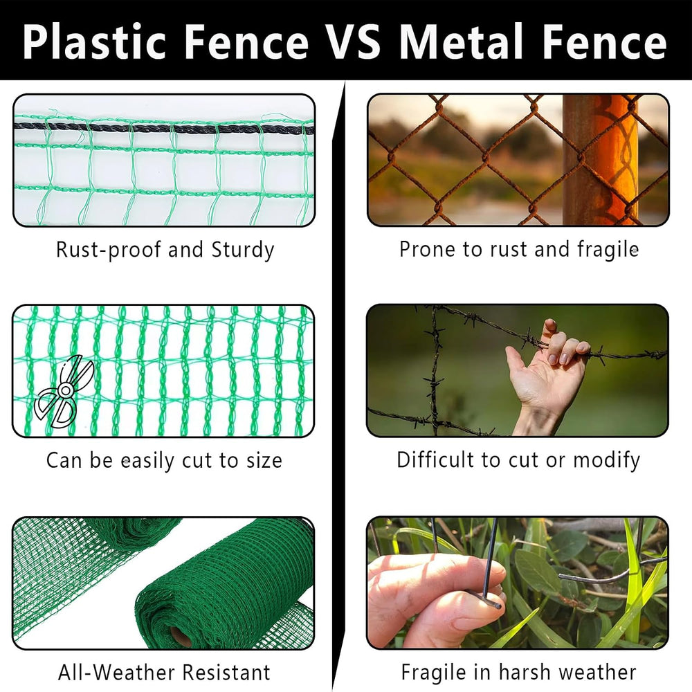 POYEE Deer Fence Netting 4x100ft Plastic Mesh Netting for Garden Protection