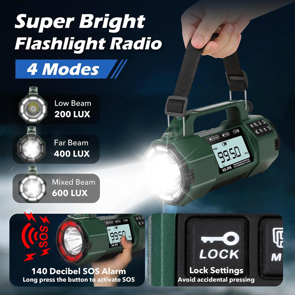 Solar Hand Crank Emergency Radio,Weather Alert Radio NOAA/FM/AM/SW