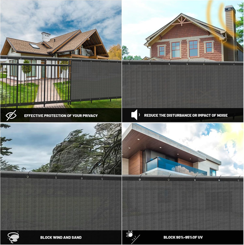 SUNNY GUARD 4' x 24' Privacy Fence Screen, Heavy Duty HDPE Mesh