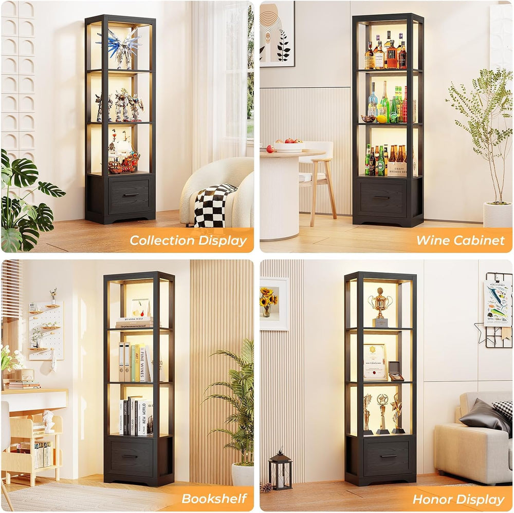 BROTTAR Display Shelf with 3 Color Light, Black